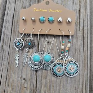 6 Piece Boho Earrings, Hippie Earrings,  Bohemian Dangle Earrings Earring Set